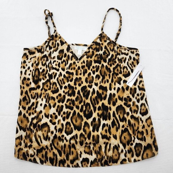 Abound Womens Size XS  V Neck Adjustable Strap Camisole Leopard Print Tank Top - Picture 1 of 5